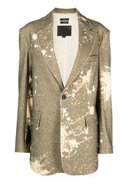 R13 paint-splatter tweed blazer - Verde