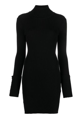 Rabanne high-neck ribbed-knit minidress - Nero