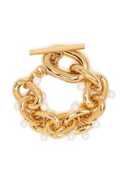 Rabanne XL Link faux pearl-embellished bracelet - Oro