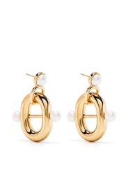 Rabanne Double Link pearl drop earrings - Oro