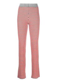 Rabanne check-pattern ribbed-knit trousers - Arancione