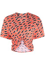 Rabanne graphic-print ring-embellished top - Rosso