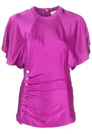 Rabanne ruched satin-jersey top - Rosa