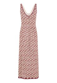 Rabanne monogram-pattern scoop-neck dress - Marrone