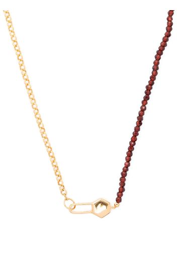 Rachel Jackson asymmetric padlock Garnet necklace - Oro