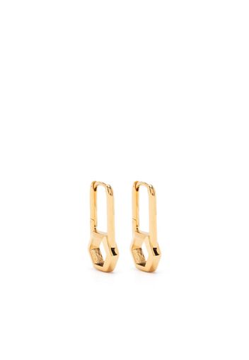 Rachel Jackson hexagonal-padlock hoop earrings - Oro