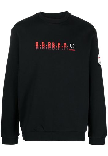 Raf Simons X Fred Perry logo-print cotton sweatshirt - Nero