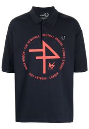 Raf Simons X Fred Perry logo-patch polo shirt - Blu