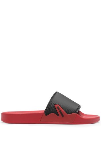 Raf Simons contrasting strap slides - Nero