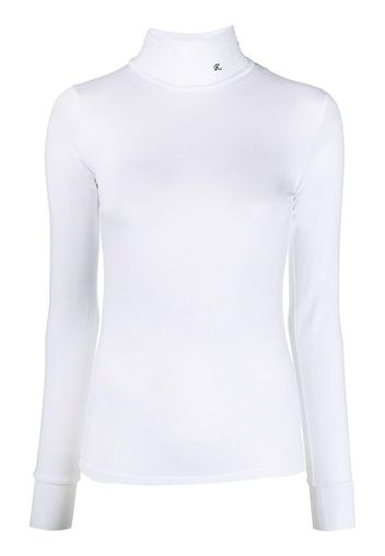 Raf Simons logo-embroidered roll neck - Bianco