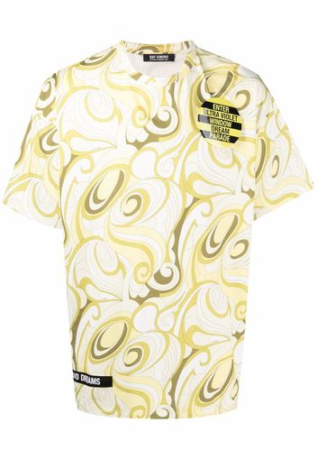 Raf Simons abstract-print T-shirt - Giallo