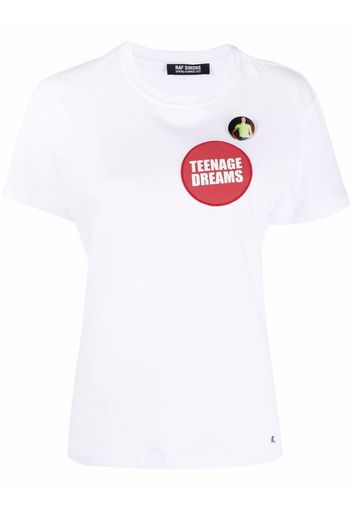 Raf Simons T-shirt con applicazione Teenage Dreams - Bianco