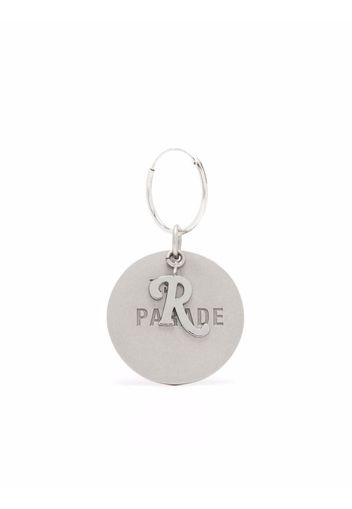 Raf Simons Parade circular charm single earring - Argento
