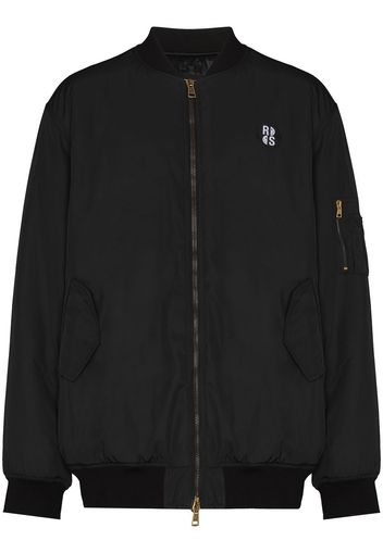 Raf Simons RAF SMILEY BK PRNT CHST BDGE ZPUP BMR JK - Nero