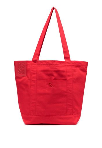 Raf Simons logo-plaque tote bag - Rosso