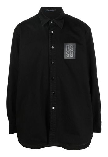 Raf Simons logo-patch shirt - Nero