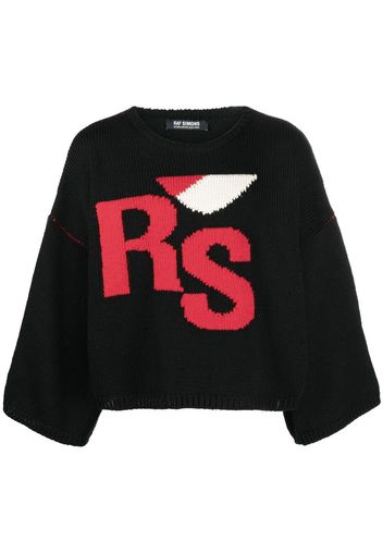 Raf Simons intarsia-knit logo jumper - Blu