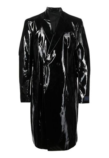 Raf Simons double-breasted glossy coat - Nero