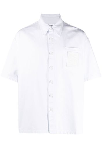 Raf Simons logo-patch short-sleeve shirt - Bianco