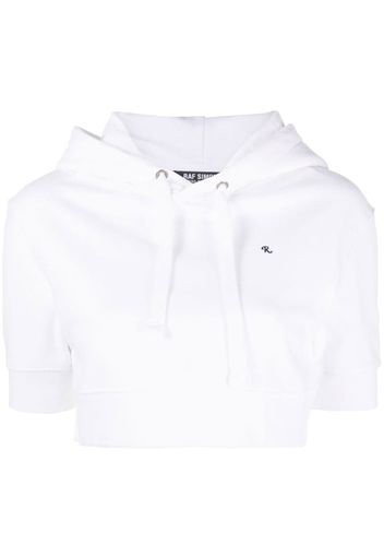 Raf Simons short-sleeve cropped hoodie - Bianco
