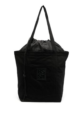 Raf Simons logo-patch cotton tote bag - Nero