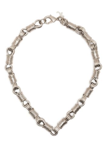 Raf Simons knot links chain necklace - Argento