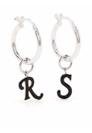 Raf Simons logo-charm hoop earrings - Argento