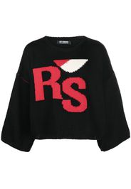 Raf Simons intarsia-knit logo jumper - Blu