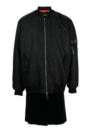 Raf Simons Ghost longline zip-up bomber jacket - Nero