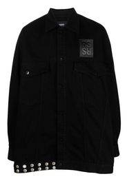 Raf Simons fringe-detail denim jacket - Nero