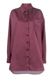 Raf Simons logo-patch oversized shirt - Rosso