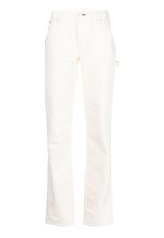 rag & bone strap-detail straight-leg jeans - Bianco