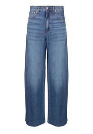 rag & bone washed-denim wide-leg jeans - Blu