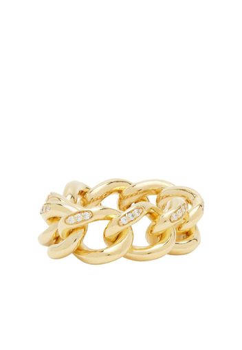 RAGBAG STUDIO crystal-embellished chain-link ring - Oro