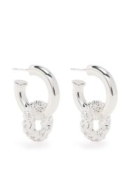 RAGBAG STUDIO hammered drop hoop earrings - Argento