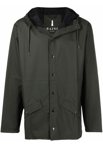 Rains long-sleeve hooded rain jacket - Verde