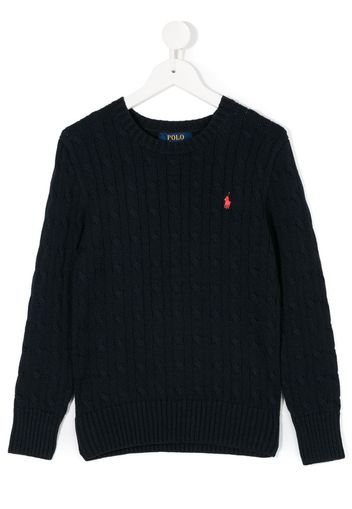 logo cable knit jumper