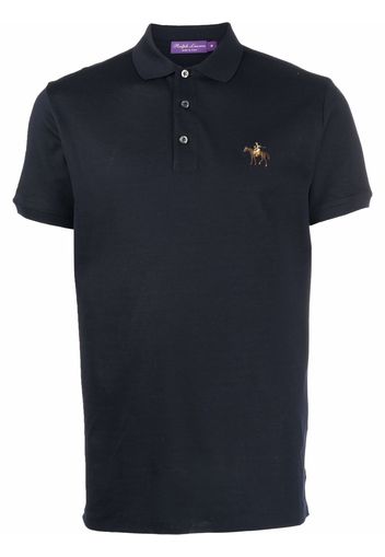 Ralph Lauren Purple Label embroidered logo polo shirt - Blu