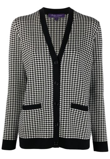 Ralph Lauren Purple Label houndstooth single-breasted cardigan - Bianco