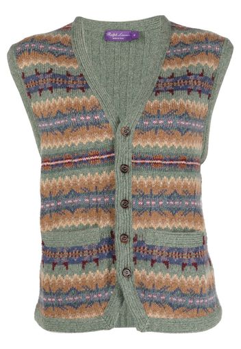 Ralph Lauren Purple Label fair isle intarsia-knit vest - Verde