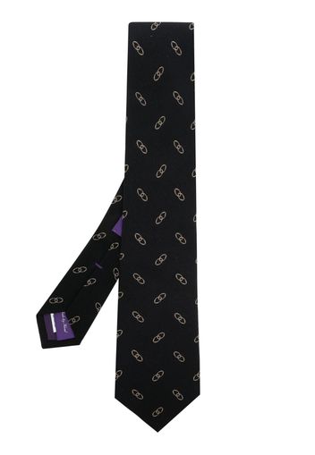 Ralph Lauren Purple Label Cravatta Linked-Ovals - Nero