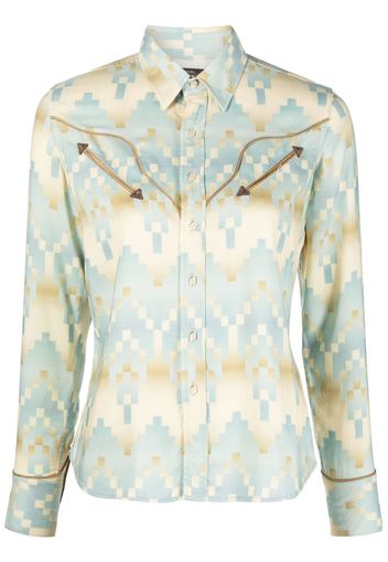 Ralph Lauren RRL Audrey geometric-print western shirt - Blu