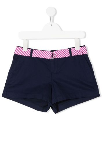 Ralph Lauren Kids striped belt shorts - Blu