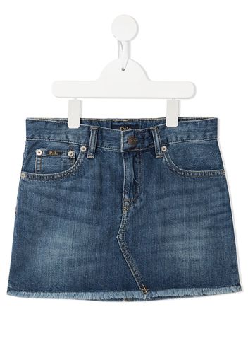 Ralph Lauren Kids frayed-edge denim skirt - Blu