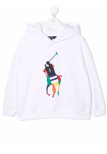 Ralph Lauren Kids colour-block logo hoodie - Bianco