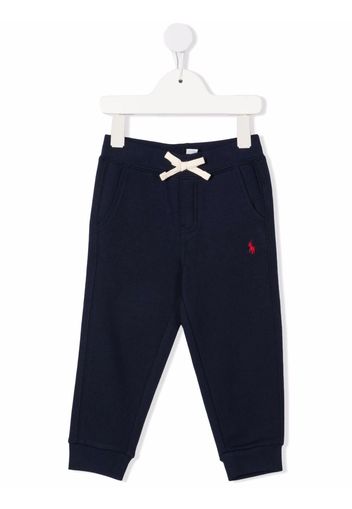 Ralph Lauren Kids embroidered-pony trousers - Blu
