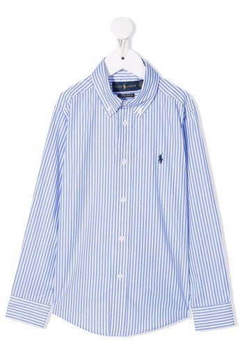 Ralph Lauren Kids striped long-sleeved shirt - Blu