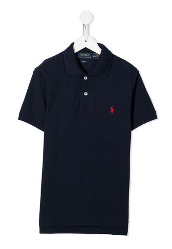 Ralph Lauren Kids logo-embroidered short-sleeve polo shirt - Blu