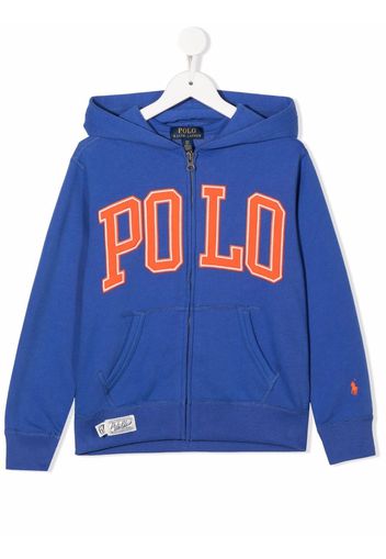 Ralph Lauren Kids logo-print zip-up hoodie - Blu