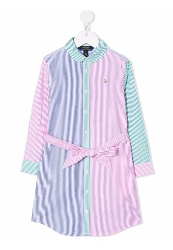 Ralph Lauren Kids striped colour-block shirt dress - Rosa